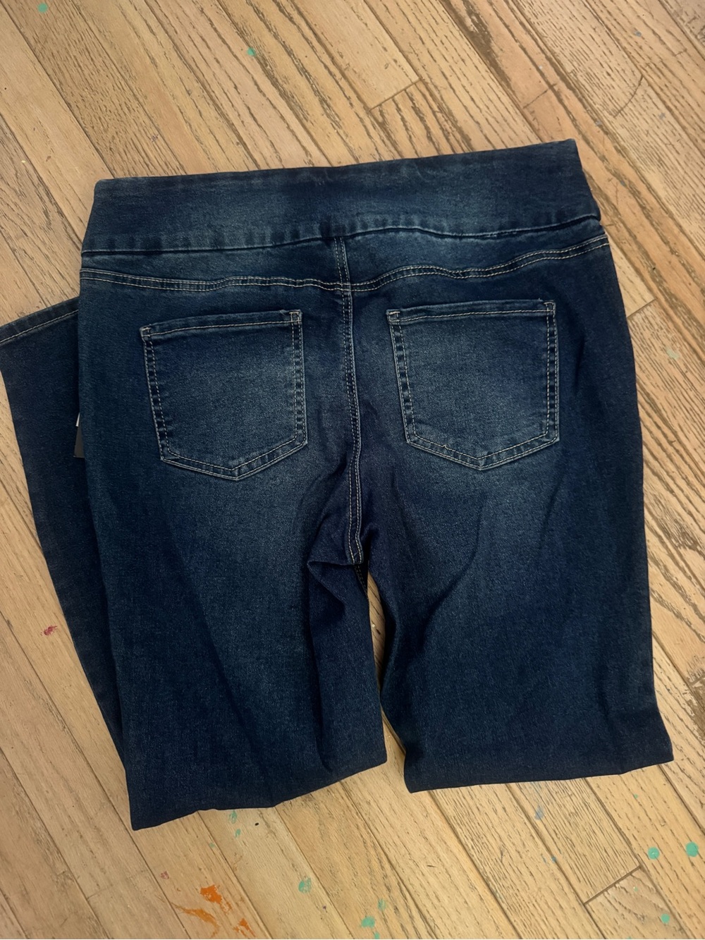 NWT Stitch Star Mid Rise Elastic Waist Distressed Skinny Jeans 1X - Picture 7 of 8